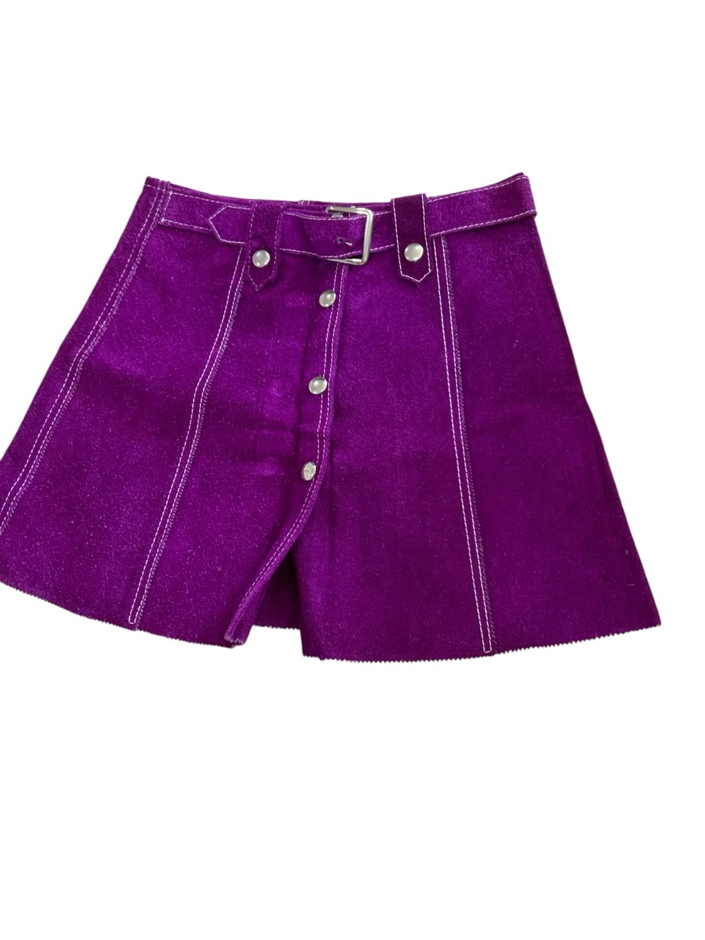 Vintage Vibrant Purple Suede Mini Skirt Size 4